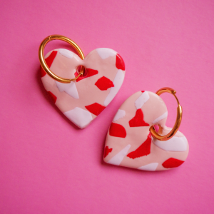 Boucles d’oreilles acier inoxydable faites main Joli Cœur