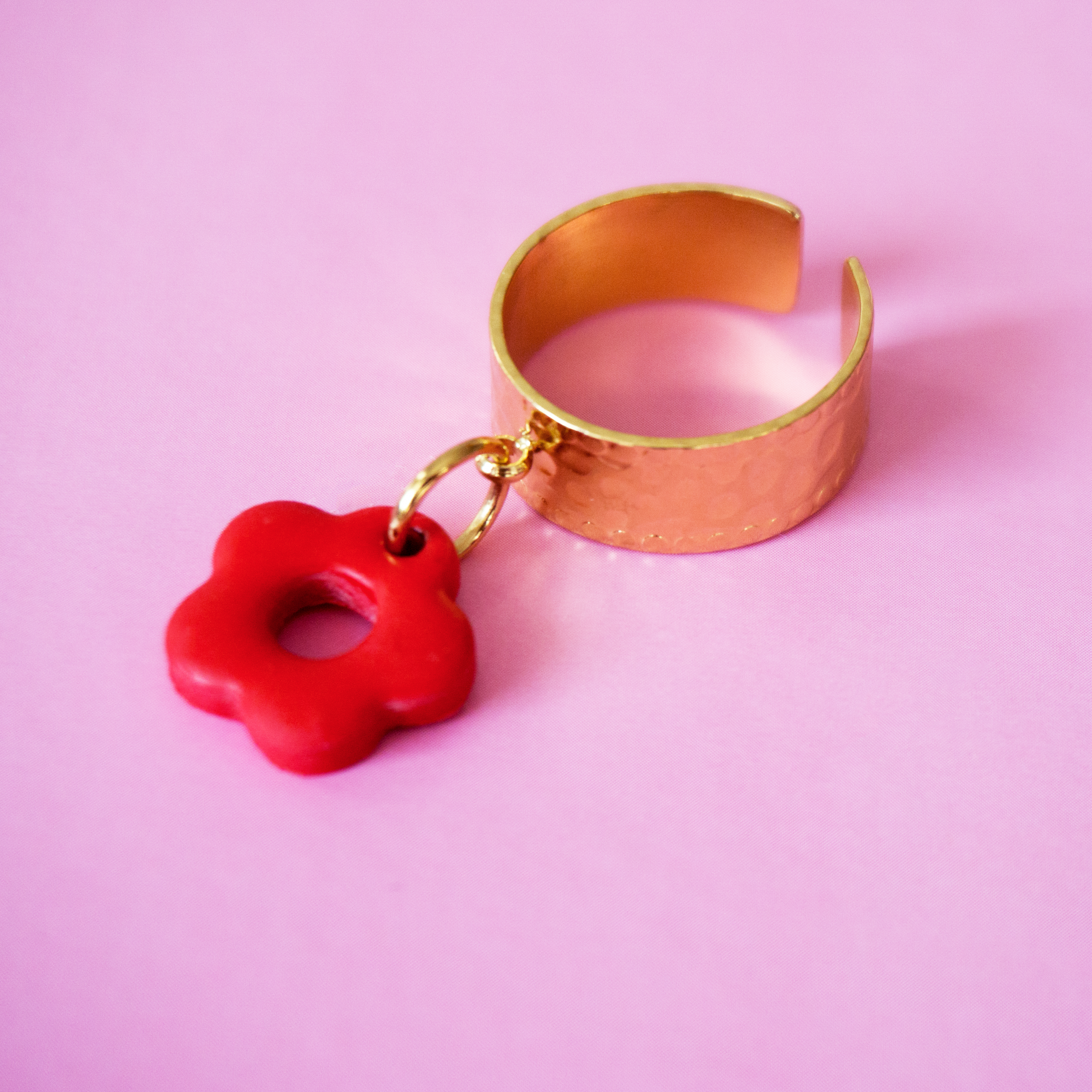 Bague acier inoxydable faites main Petite fleur