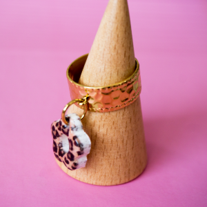 Bague acier inoxydable faites main Petite fleur rugissante