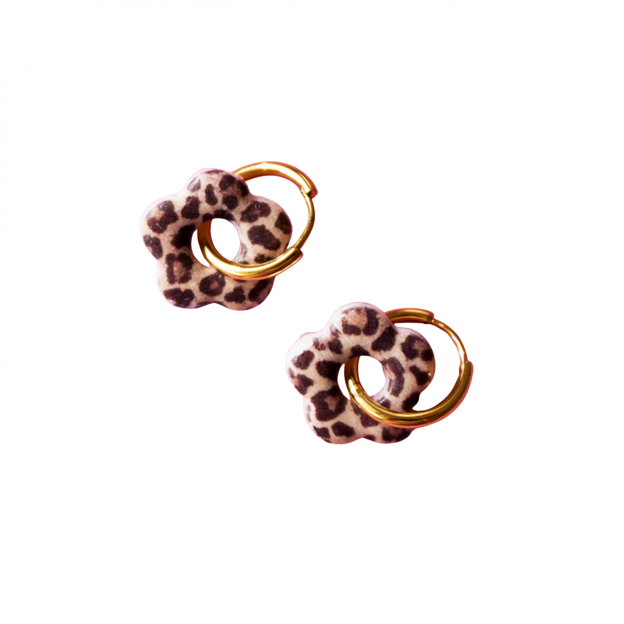 boucles d’oreilles acier inoxydable faites main Petite fleur punchy