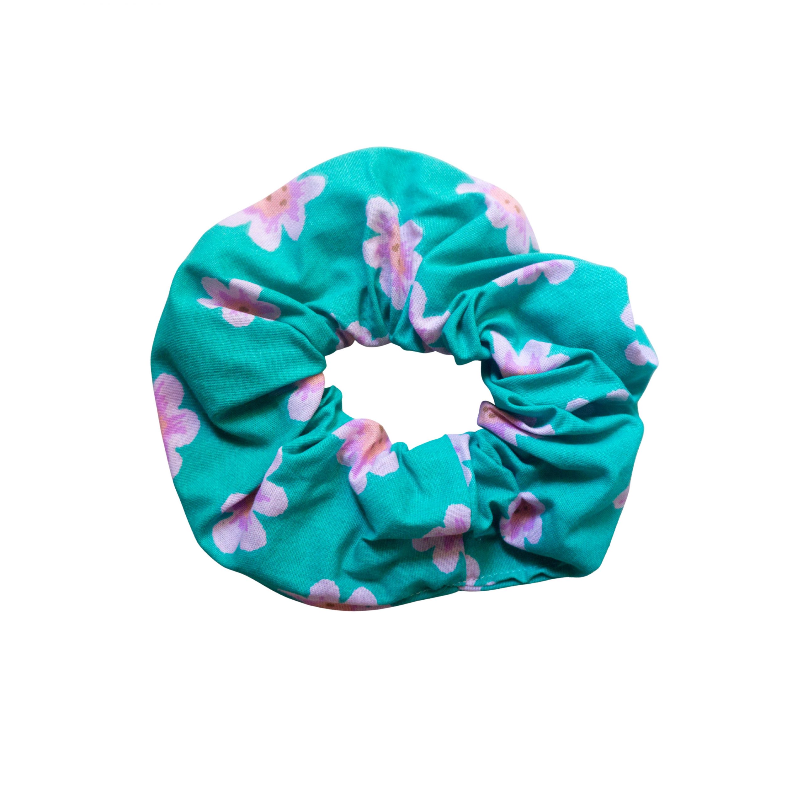 BIJOUX ET ACCESSOIRES FAITS MAIN (35) Chouchous tissu - rose, violet et orange motifs éclair et girl power